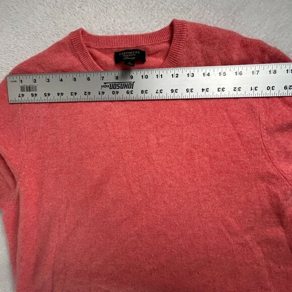 Club Room Luxury Cashmere Sweater Men Large Coral Crew Neck Long Sleeve Pullover - Picture 6 of 8